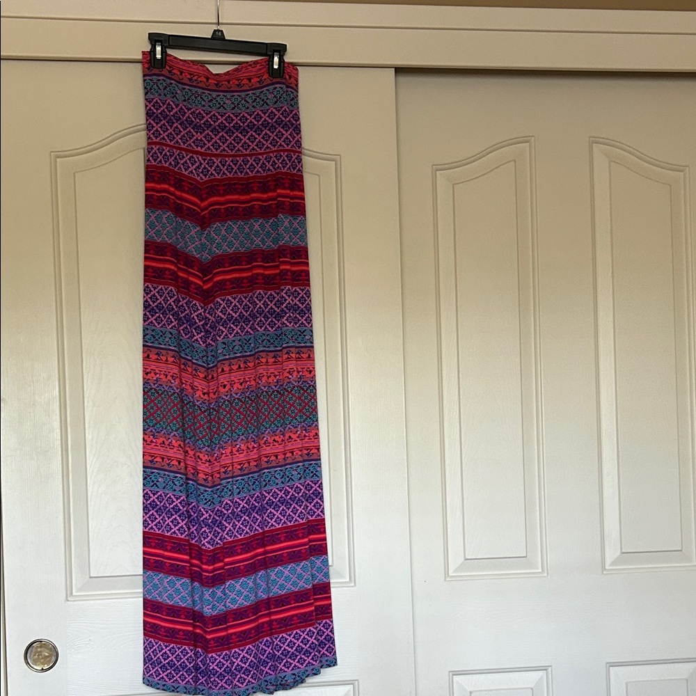 Colorful Striped Maxi Skirt